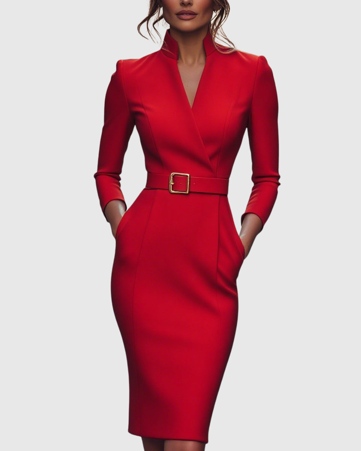 Camille | Elegantes Midikleid mit Gürtel