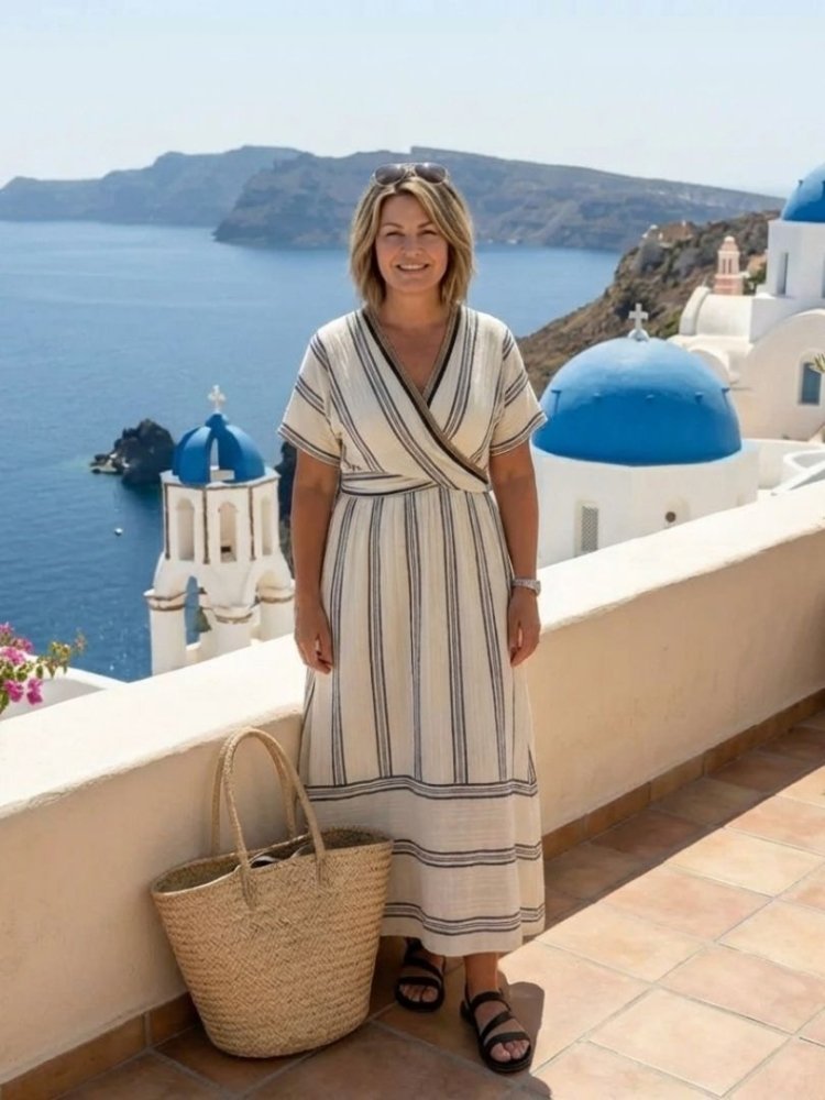 Serena | Elegant Wrap Midi Dress for Women