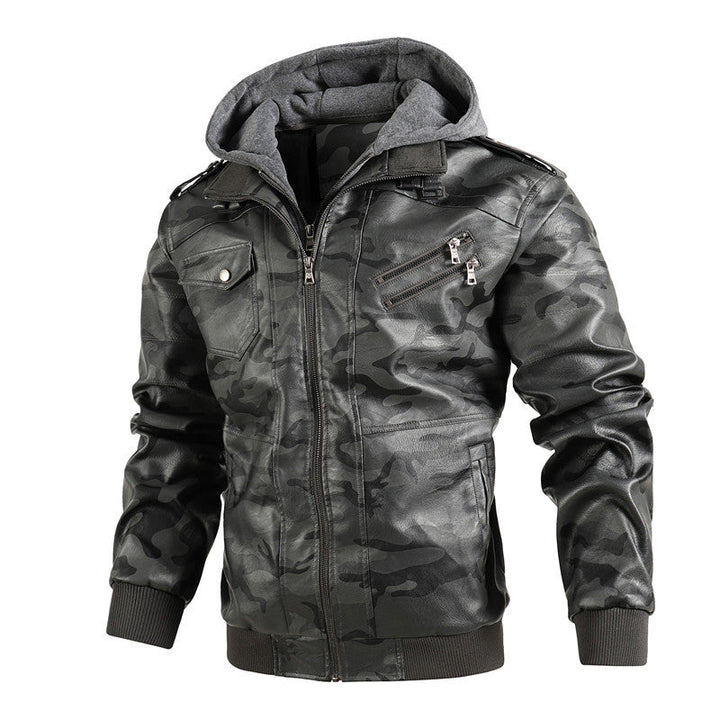 Danny | Stylische &amp; bequeme Lederjacke mit Kapuze