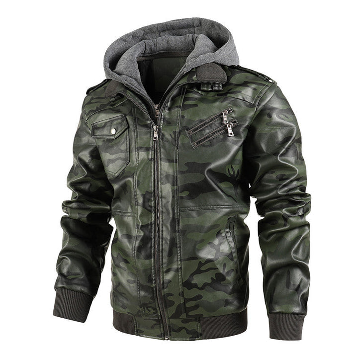 Danny | Stylische &amp; bequeme Lederjacke mit Kapuze