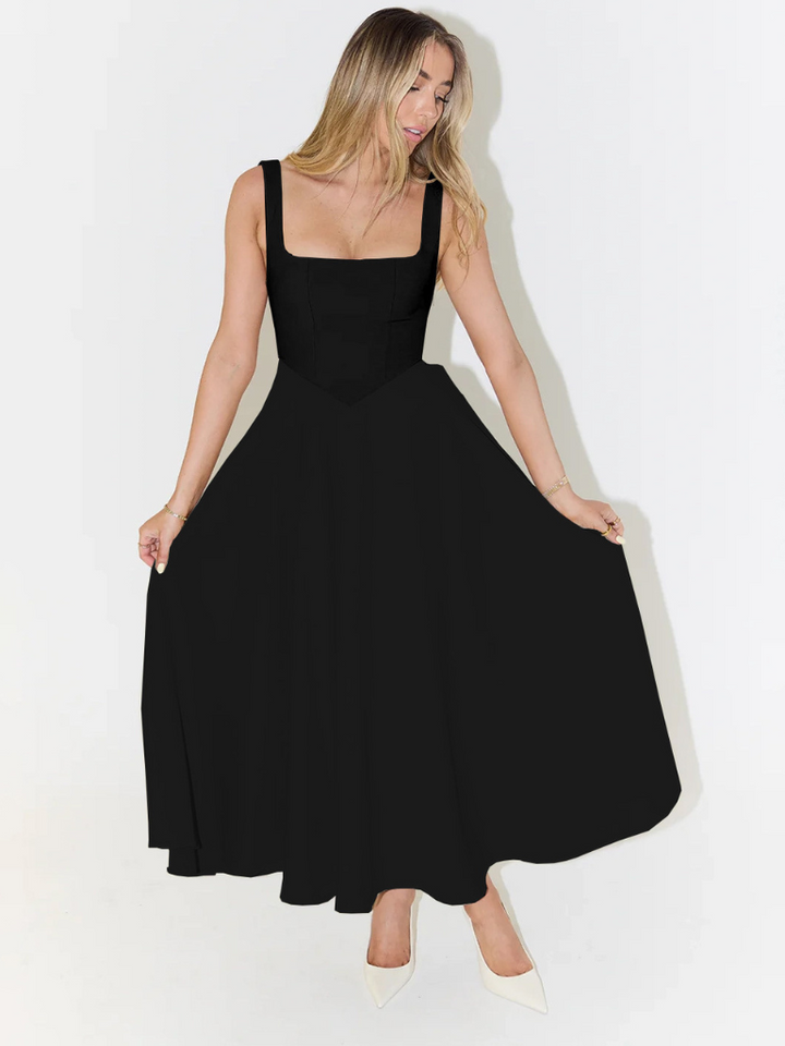 Solevia | Elegantes Midi-Kleid mit eckigem Ausschnitt