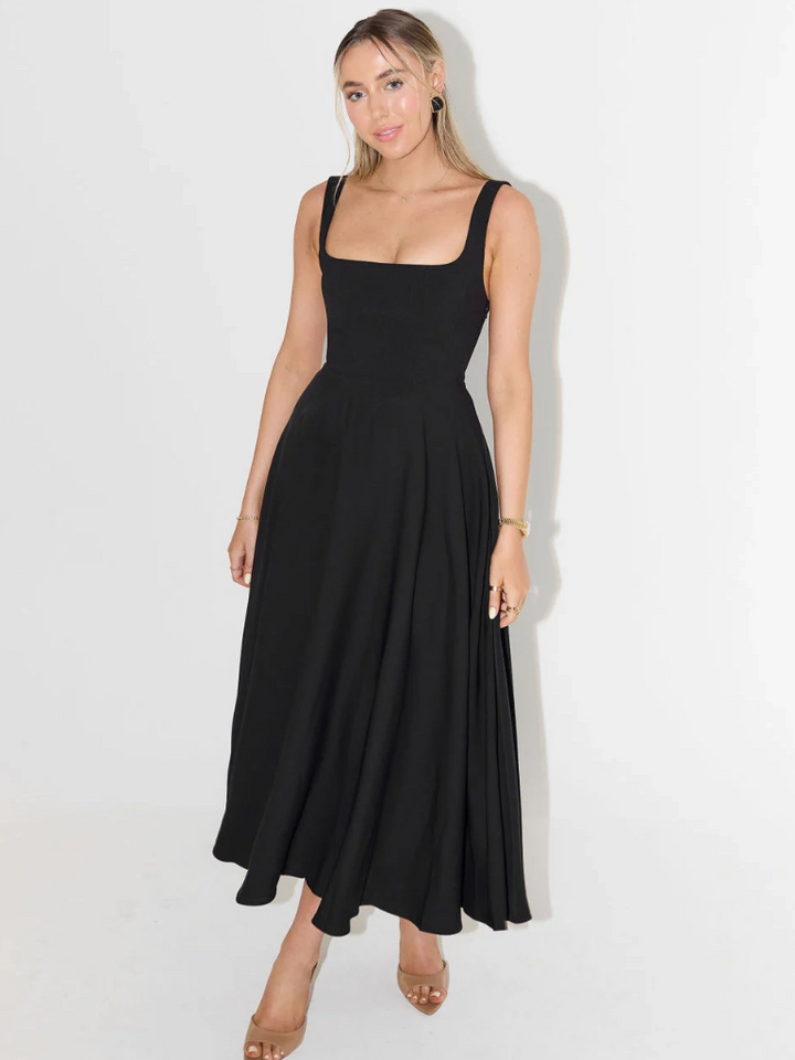 Solevia | Elegantes Midi-Kleid mit eckigem Ausschnitt