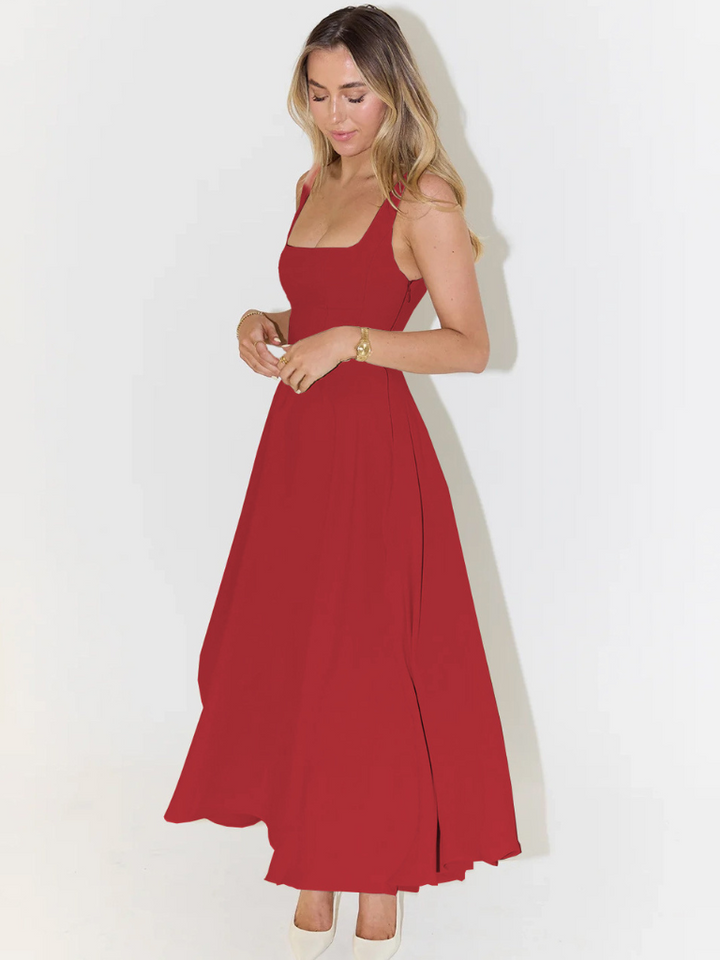 Solevia | Elegantes Midi-Kleid mit eckigem Ausschnitt