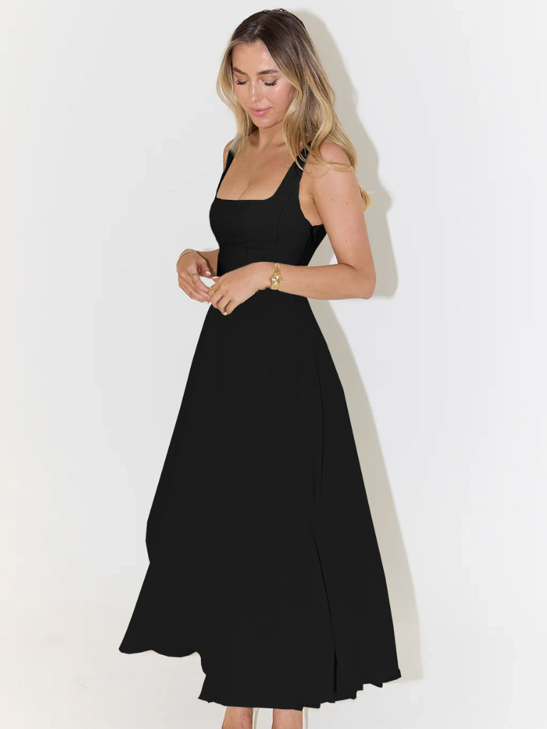 Solevia | Elegantes Midi-Kleid mit eckigem Ausschnitt