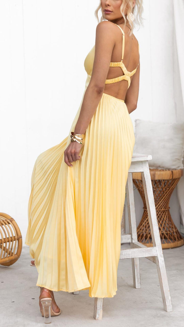 Emma | Edles und luftiges plissiertes Maxikleid