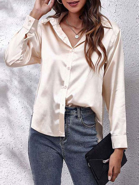 Selene | Silk-Touch Satin Shirt