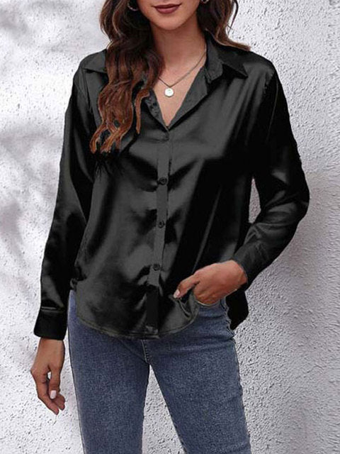 Selene | Silk-Touch Satin Shirt