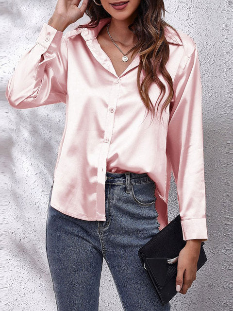 Selene | Silk-Touch Satin Shirt