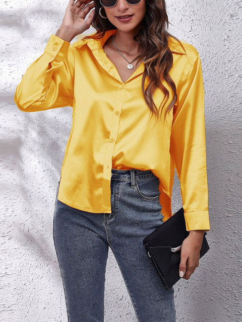 Selene | Silk-Touch Satin Shirt