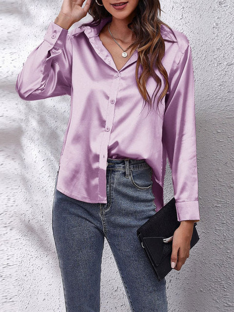 Selene | Silk-Touch Satin Shirt