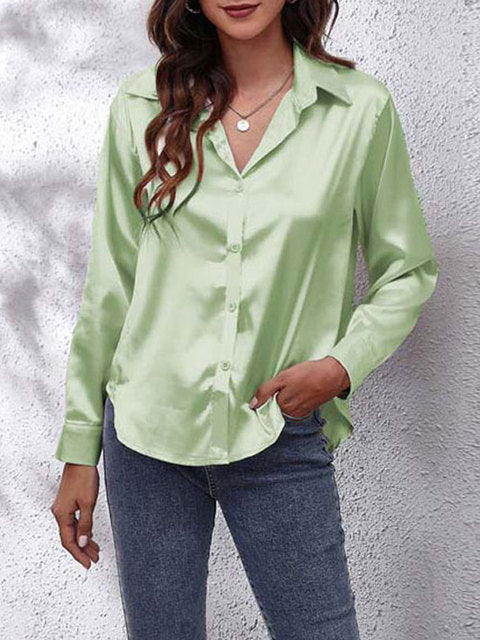 Selene | Silk-Touch Satin Shirt