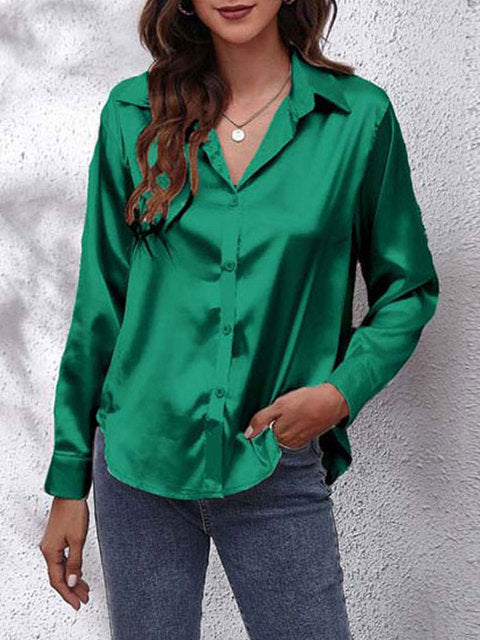 Selene | Silk-Touch Satin Shirt