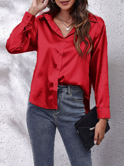 Selene | Silk-Touch Satin Shirt