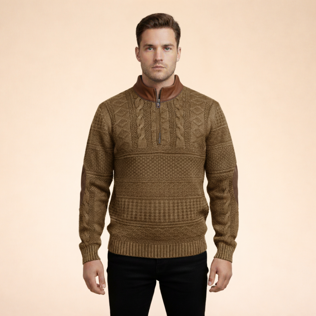 Loren | Moderner Quarter-Zip Wollpullover