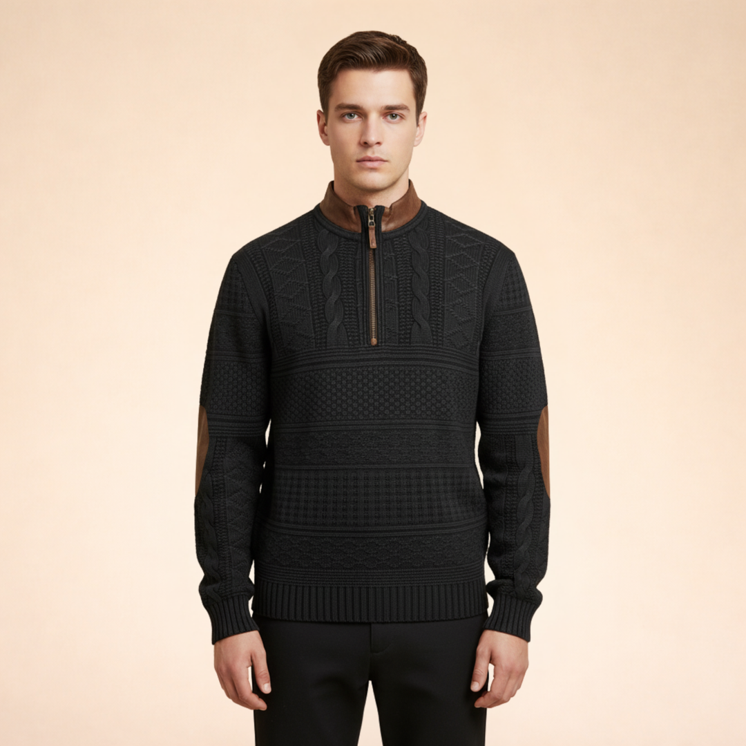 Loren | Moderner Quarter-Zip Wollpullover