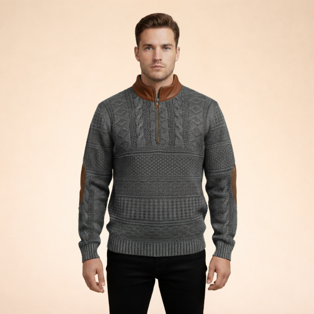 Loren | Moderner Quarter-Zip Wollpullover