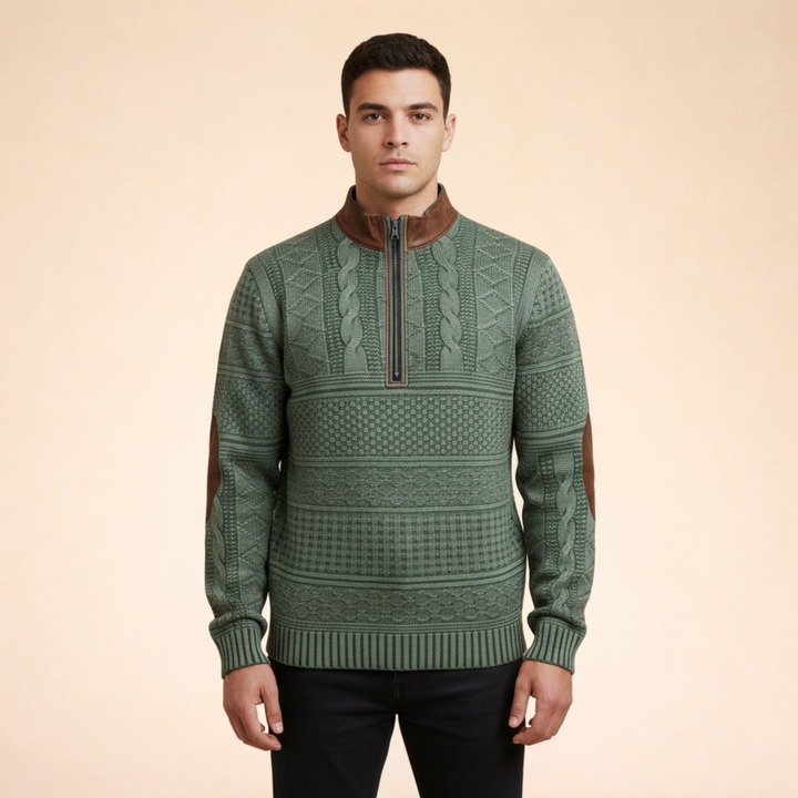 Loren | Moderner Quarter-Zip Wollpullover