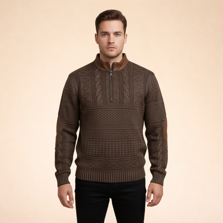 Loren | Moderner Quarter-Zip Wollpullover