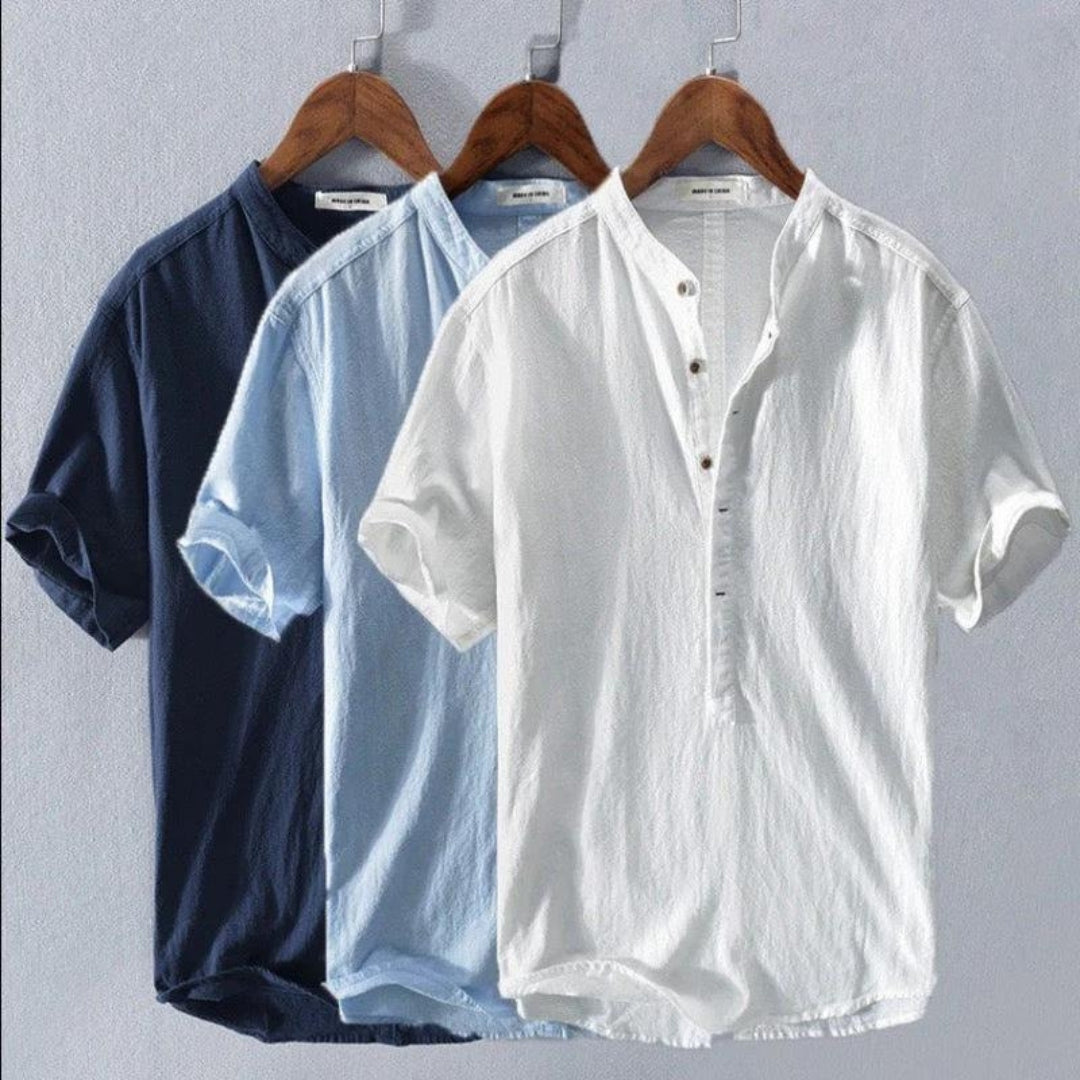 Aurelio | Baumwoll-Henley-Sommerhemd