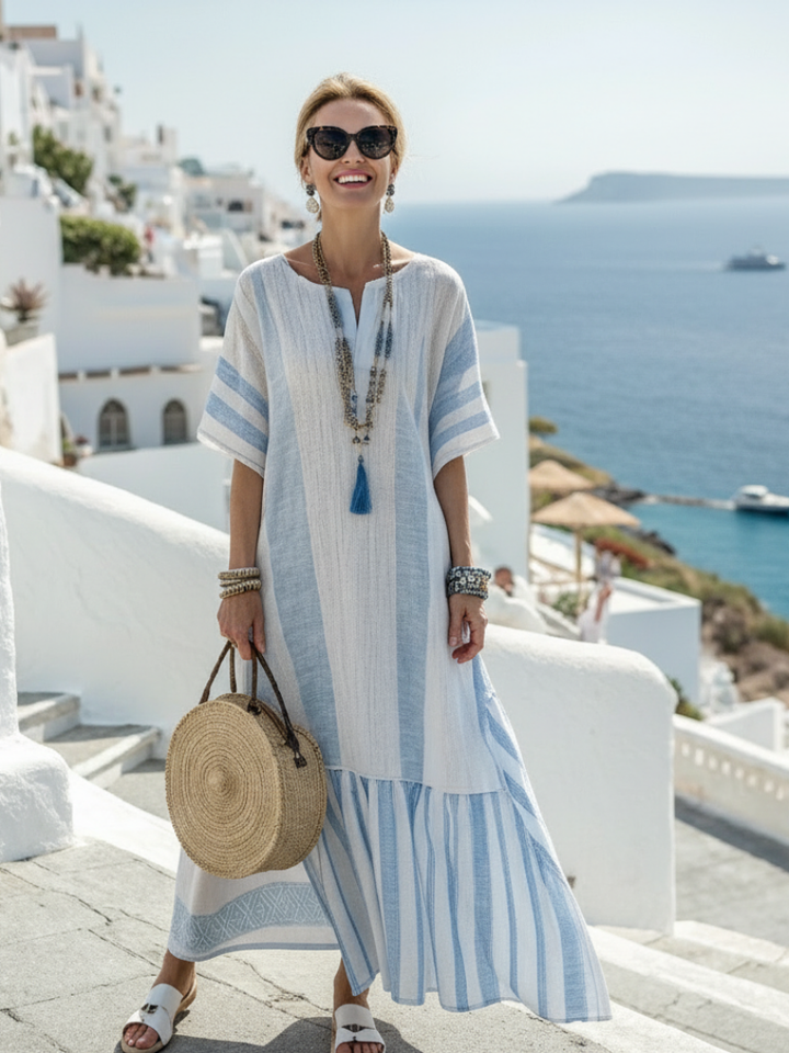 Julia | Schickes und luftiges gestreiftes Maxikleid