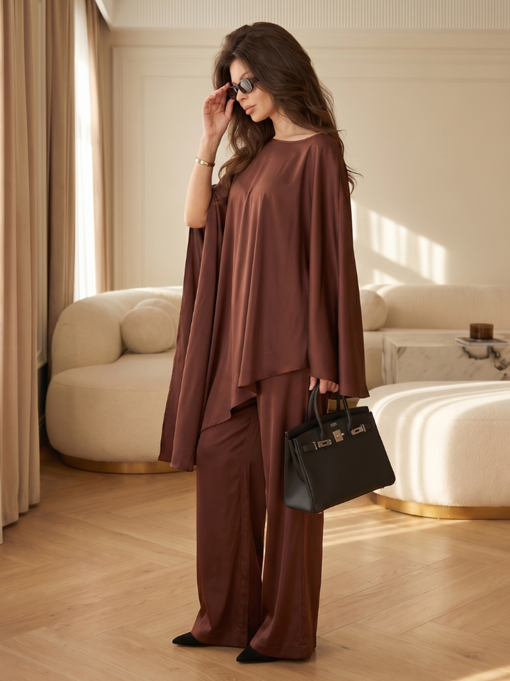 Aurelle | Draped Tunic &amp; Wide-Leg Set