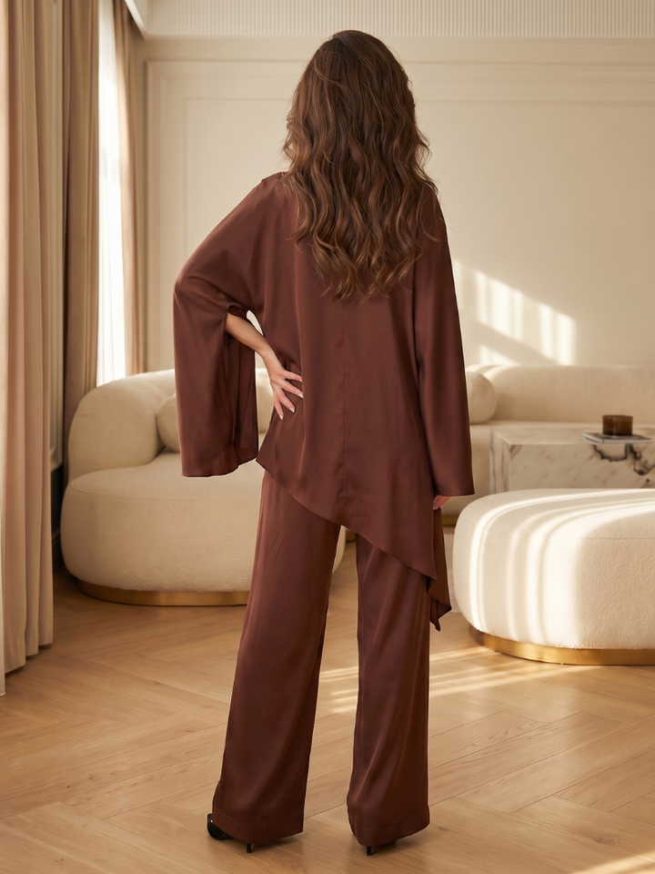 Aurelle | Draped Tunic &amp; Wide-Leg Set