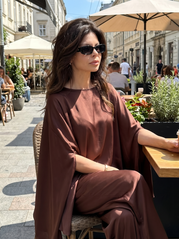 Aurelle | Draped Tunic &amp; Wide-Leg Set