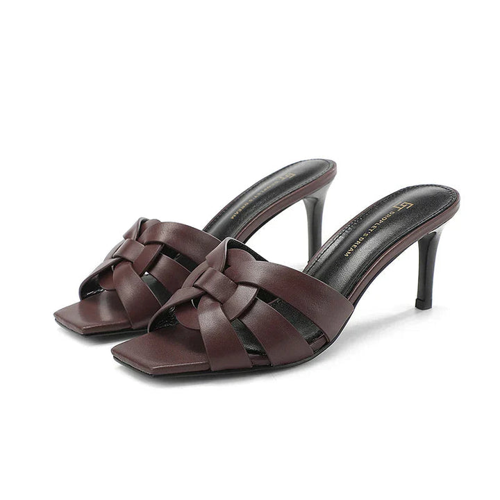 Velmira | Elegante Leder-Mules mit schickem Schleifendetail