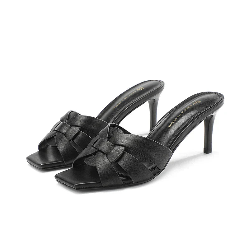 Velmira | Elegante Leder-Mules mit schickem Schleifendetail