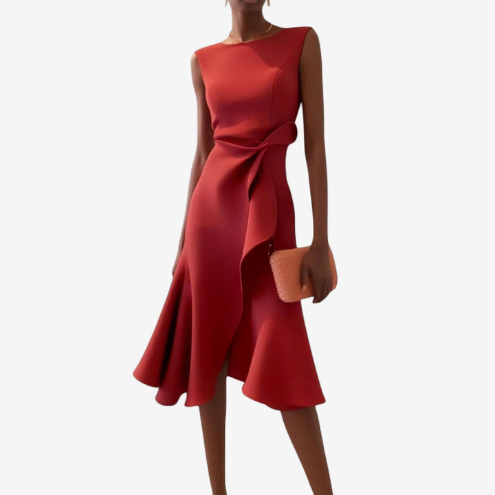Livia | Elegantes asymmetrisch geschnittenes Midikleid für Damen