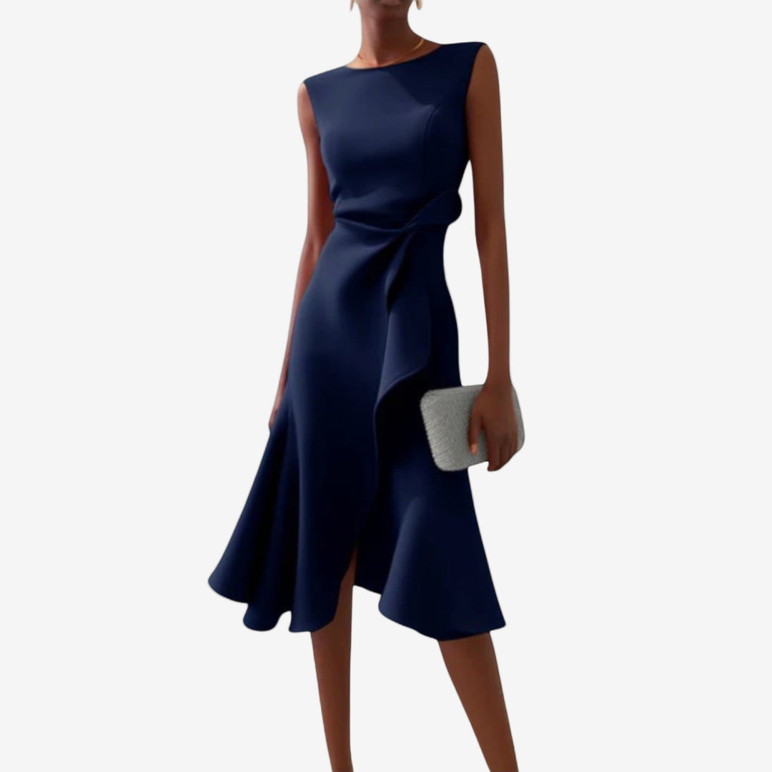 Livia | Elegantes asymmetrisch geschnittenes Midikleid für Damen