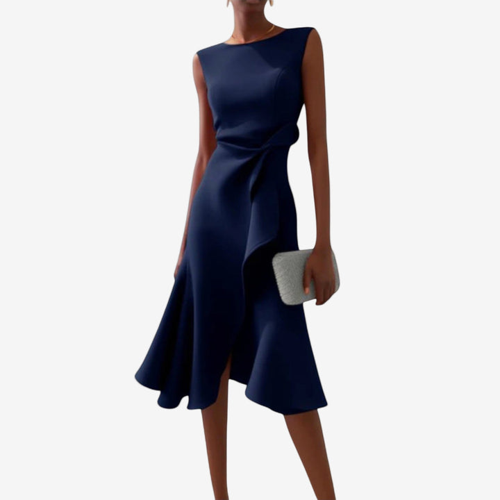 Livia | Elegantes asymmetrisch geschnittenes Midikleid für Damen