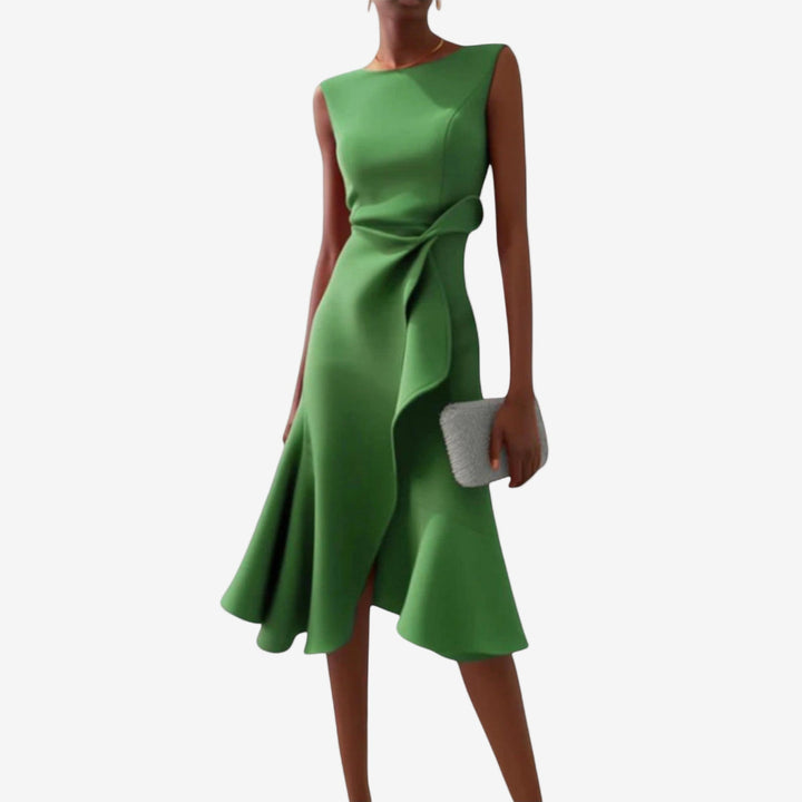 Livia | Elegantes asymmetrisch geschnittenes Midikleid für Damen