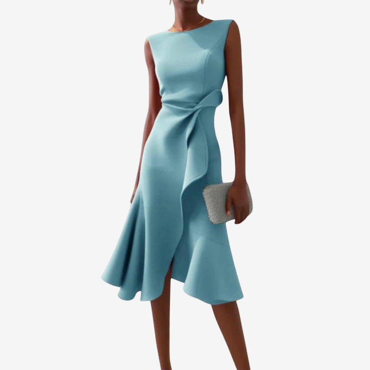 Livia | Elegantes asymmetrisch geschnittenes Midikleid für Damen