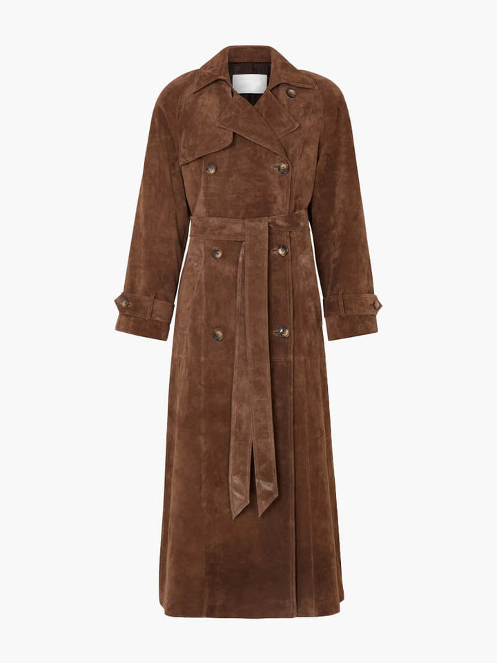 Veloura | Luxuriöser Wildleder-Trenchcoat für Damen