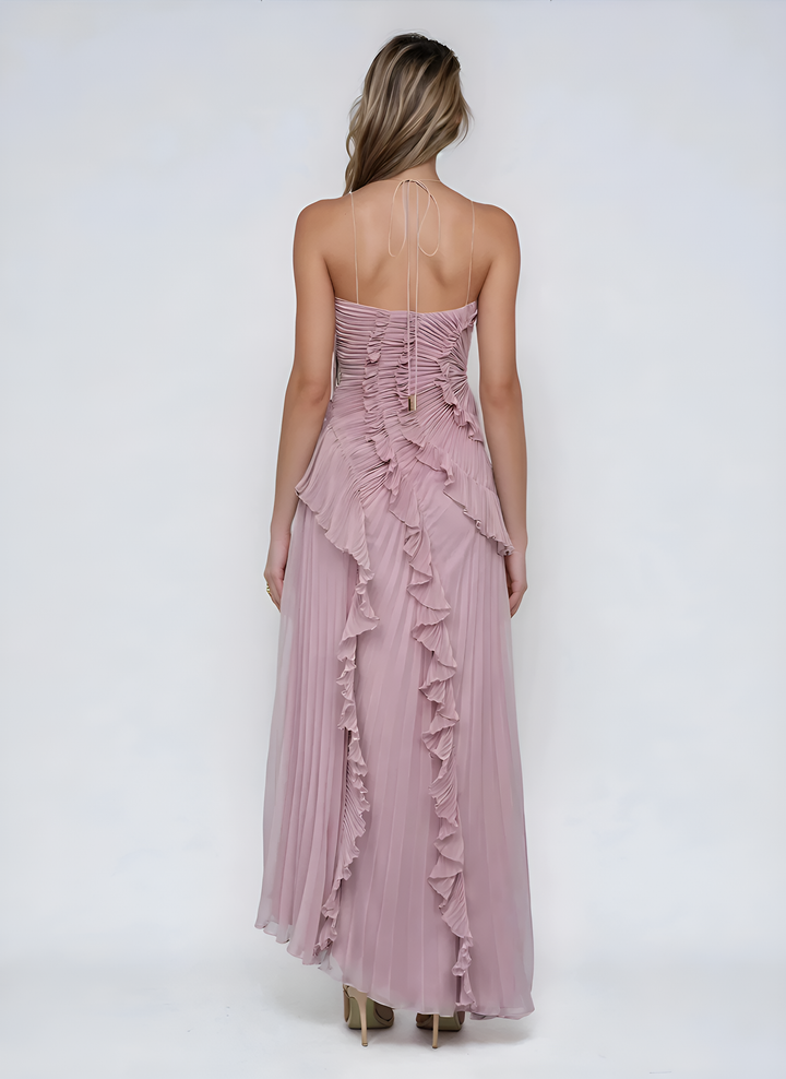Luna | Elegantes asymmetrisches weißes Maxikleid für Damen