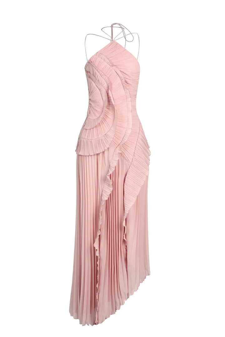 Luna | Elegantes asymmetrisches weißes Maxikleid für Damen