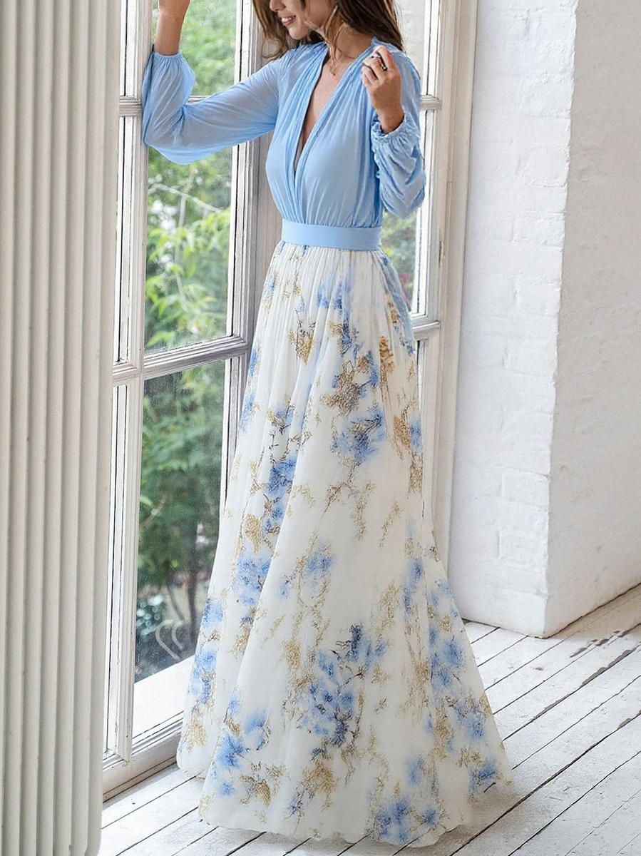 Ishana | Elegantes Damen-Maxikleid mit Blumenmuster