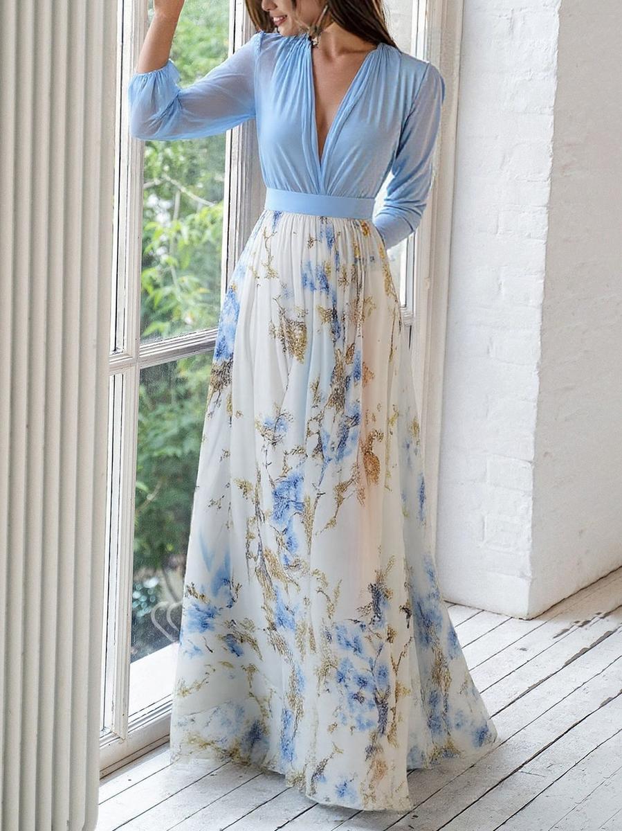 Ishana | Elegantes Damen-Maxikleid mit Blumenmuster