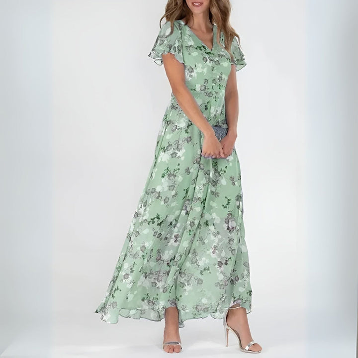 Linda | Elegantes Maxikleid für Damen mit Blumenmuster