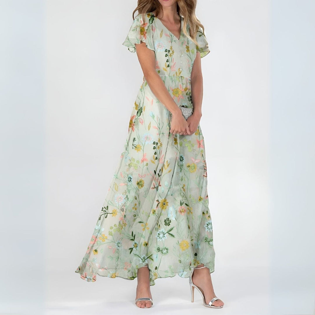 Linda | Elegantes Maxikleid für Damen mit Blumenmuster