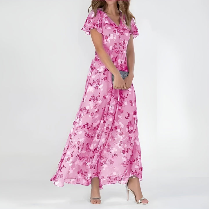 Linda | Elegantes Maxikleid für Damen mit Blumenmuster