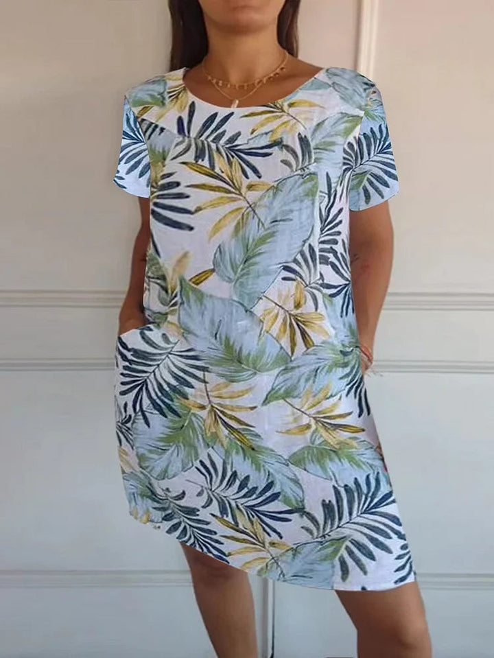 Gloria | Damen-Sommerkleid mit botanischem Print im Relaxed Fit