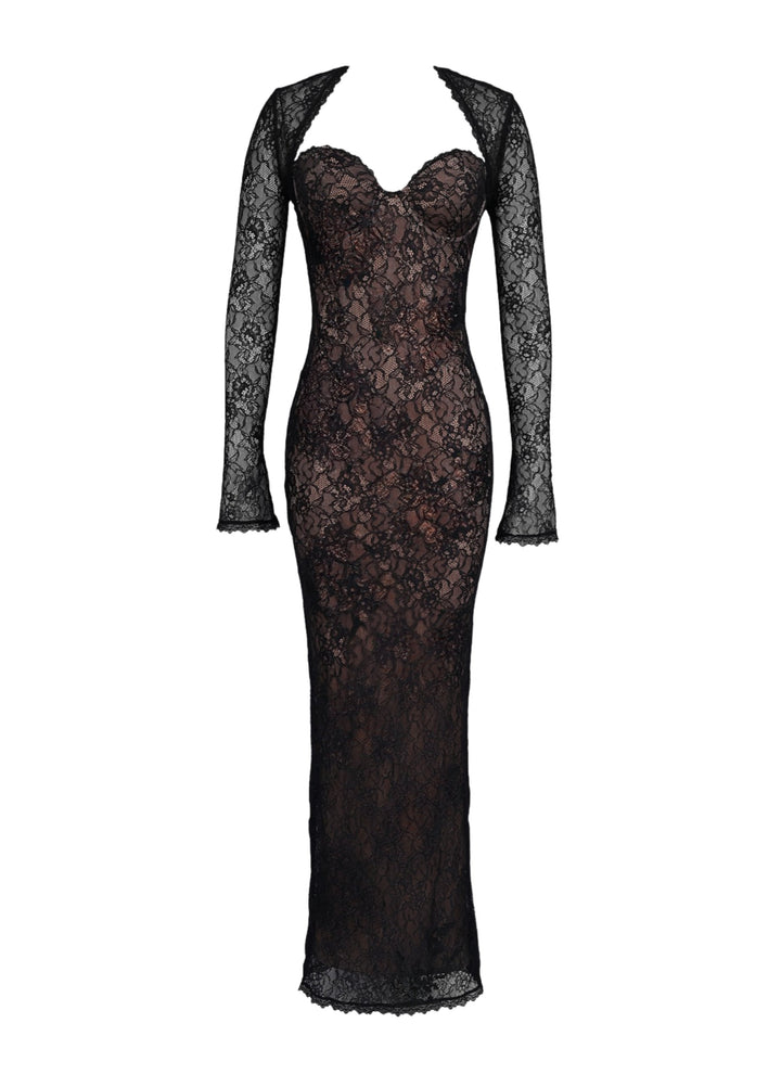 Christie | Elegantes schwarzes Maxikleid