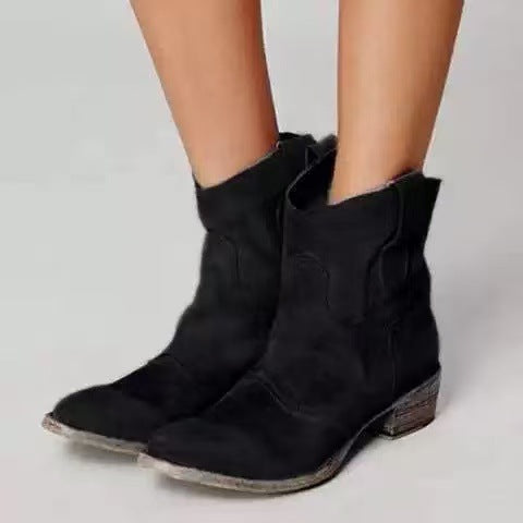 Luna | Elegante schwarze Stiefeletten mit Blockabsatz für Damen