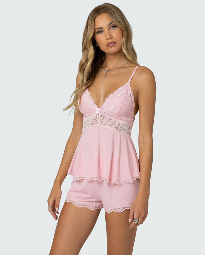 Francina | Elegantes Damen-Cami-Set mit Spitzenbesatz