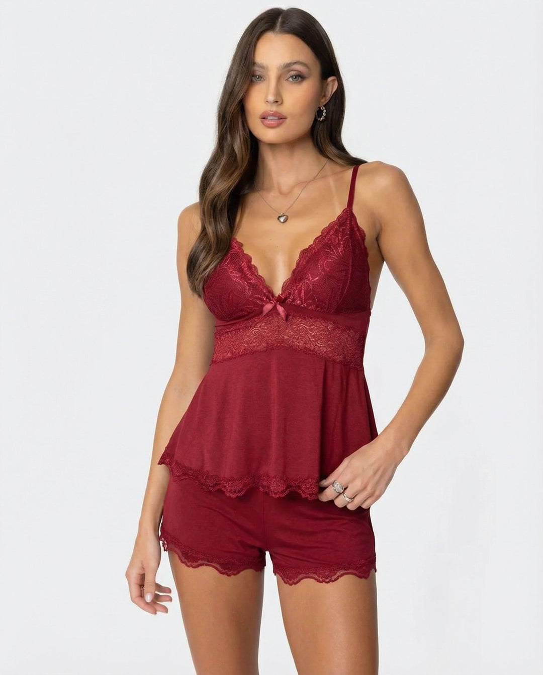 Francina | Elegantes Damen-Cami-Set mit Spitzenbesatz