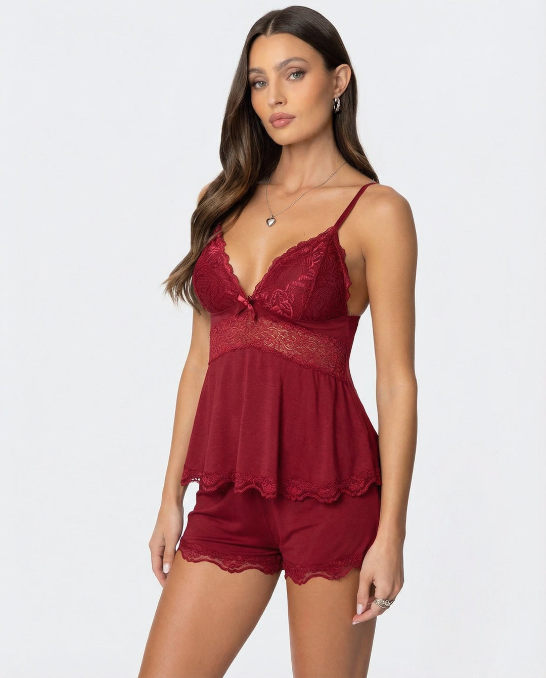 Francina | Elegantes Damen-Cami-Set mit Spitzenbesatz