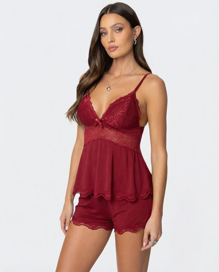 Francina | Elegantes Damen-Cami-Set mit Spitzenbesatz