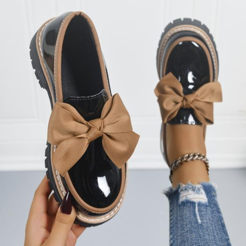 Melina | Elegant Platform Loafers for Women with Bowknot Design